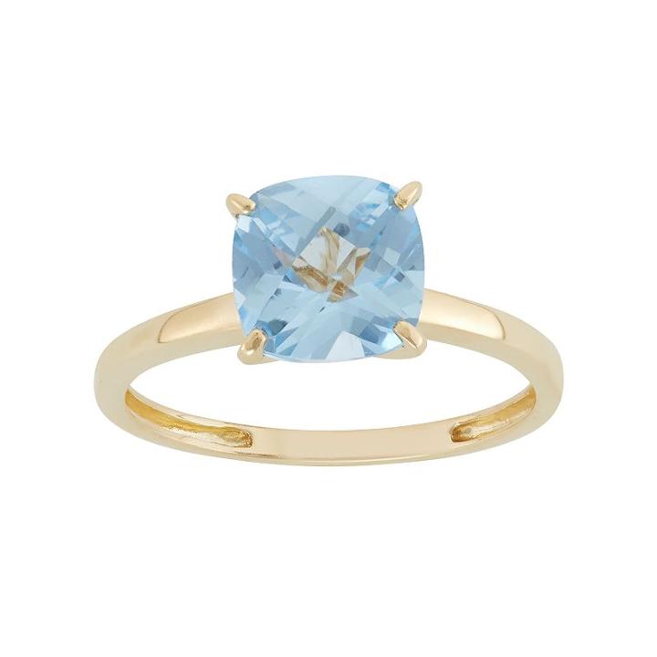 Lab-created Aquamarine 10k Gold Ring, Women's, Size: 7, Blue