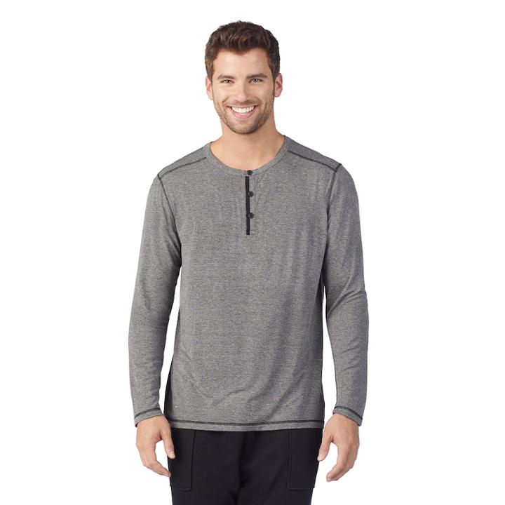 Men's Cuddl Duds Henley, Size: Xl, Silver