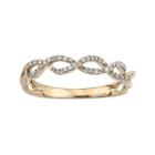 1/8 Carat T.w. Diamond 10k Gold Infinity Ring, Women's, Size: 7, White