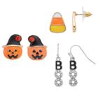Boo, Pumpkin & Candy Corn Earring Set, Women's, Multicolor