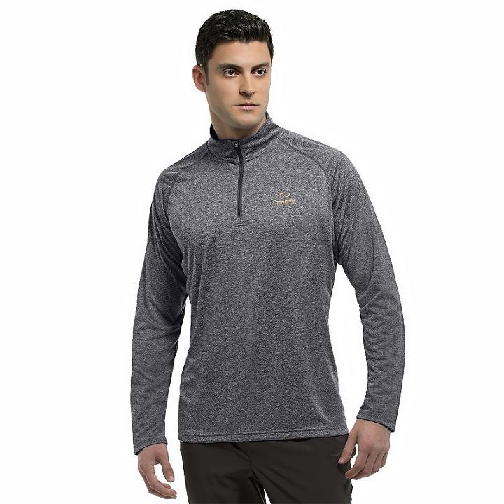 Men's Copper Fit Quarter-zip Pullover, Size: Xl, Grey (charcoal)