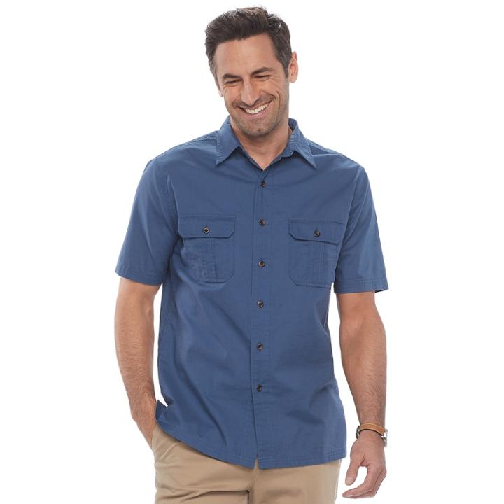 Men's Croft & Barrow&reg; Classic-fit Crosshatch Button-down Shirt, Size: Xl, Blue
