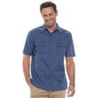 Men's Croft & Barrow&reg; Classic-fit Crosshatch Button-down Shirt, Size: Xl, Blue