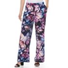 Women's Dana Buchman Printed Palazzo Pants, Size: Medium, Lt Purple