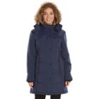 Women's Hemisphere Hooded Quilted Storm Coat, Size: Small, Dark Blue