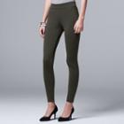Women's Simply Vera Vera Wang Pull-on Ponte Skinny Pants, Size: Xs, Dark Green