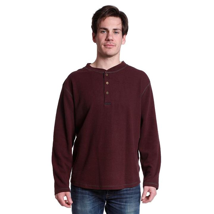 Men's Stanley Classic-fit Thermal Henley, Size: Large, Red