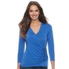 Women's Jennifer Lopez Ruched Lace-up Top, Size: Medium, Blue