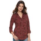 Women's Sonoma Goods For Life&trade; Tunic Shirt, Size: Large, Red/coppr (rust/coppr)