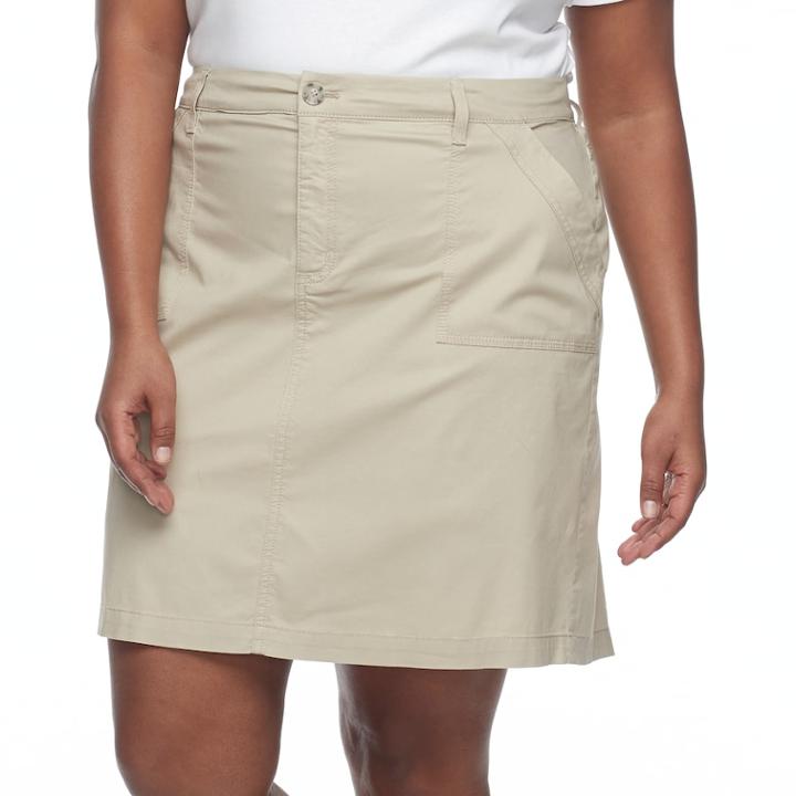 Plus Size Croft & Barrow&reg; Twill Skort, Women's, Size: 18 W, Lt Beige