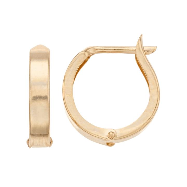 Forever 14k Textured Hinged Hoop Earrings, Women's, Gold
