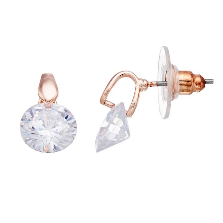 Dana Buchman Cubic Zirconia Stud Earrings, Women's, Pink