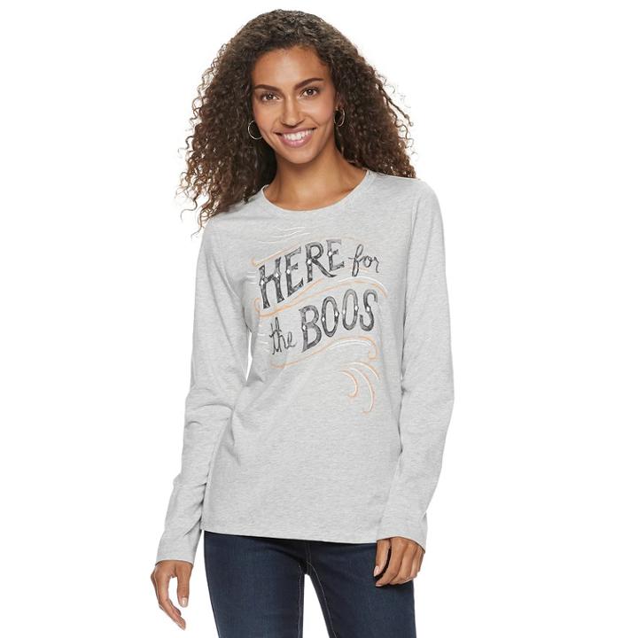 Women's Sonoma Goods For Life&trade; Graphic Crewneck Tee, Size: Xs, Light Grey