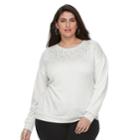 Plus Size Apt. 9&reg; Adorned Sweatshirt, Women's, Size: 4xl, White