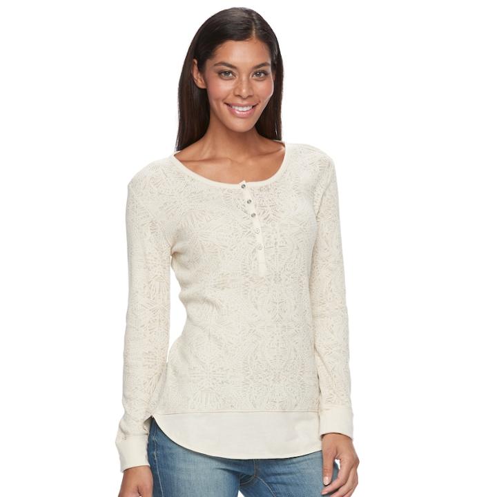 Women's Columbia Ski Valley Ii Thermal Henley, Size: Small, White Oth