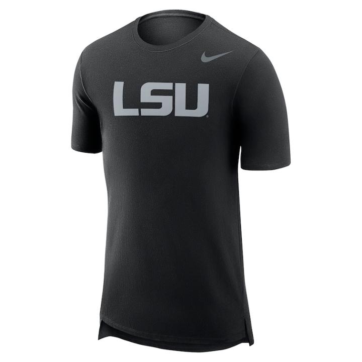 Men's Nike Lsu Tigers Enzyme Droptail Tee, Size: Medium, Black