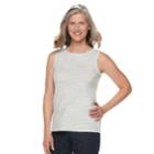 Women's Croft & Barrow&reg; Essential Tank, Size: Small, Grey (charcoal)