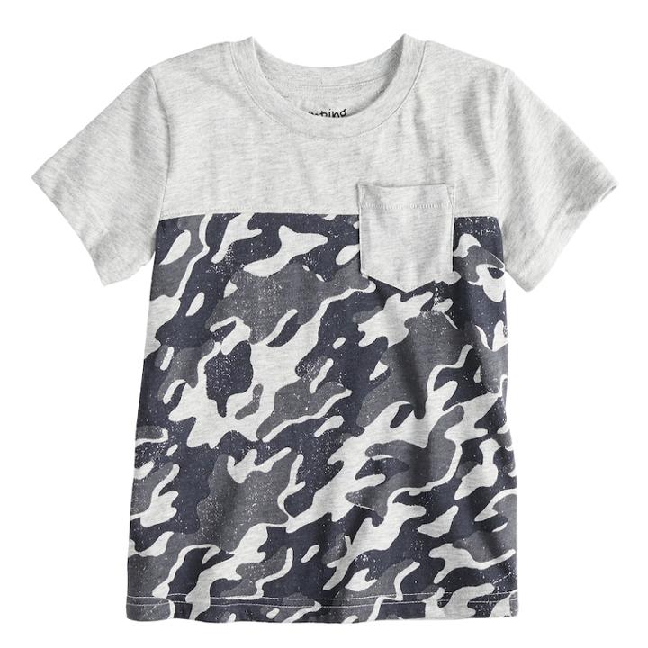 Baby Boy Jumping Beans&reg; Camouflaged Pocket Tee, Size: 18 Months, Med Grey