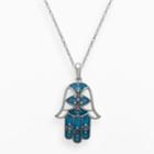 Chloe And Zoe Sterling Silver London Blue Topaz Hamsa Pendant, Women's, Size: 18