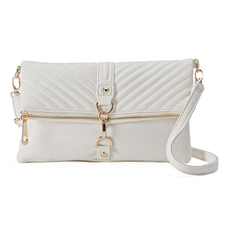 Yoki Ribbed Quilted Crossbody Bag, Women's, White