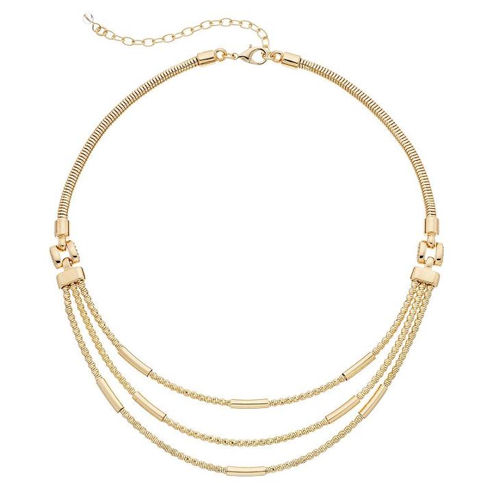 Napier Curved Tube Swag Necklace, Women's, Gold