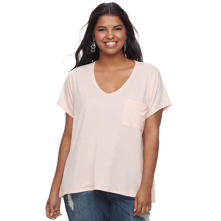 Juniors' Plus Size So&reg; Scoopneck Tee, Teens, Size: 1xl, Lt Orange