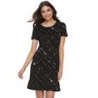 Women's Apt. 9&reg; Cuffed T-shirt Dress, Size: Large, Oxford