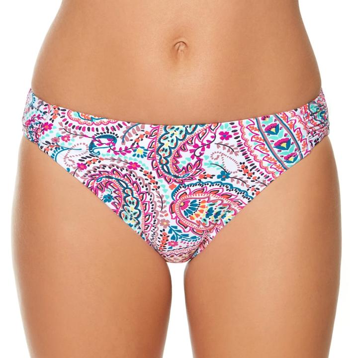 Women's Aqua Couture Paisley Hipster Bikini Bottoms, Size: Xl, White