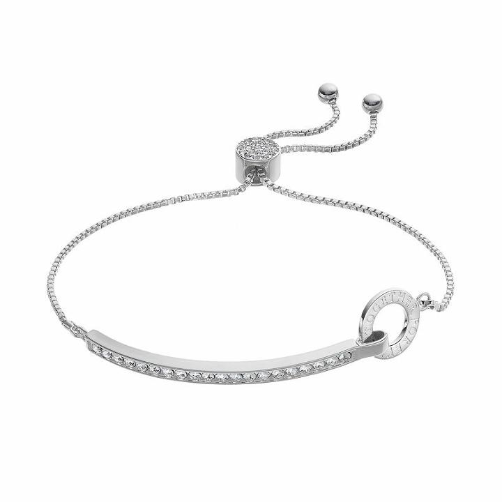 Brilliance Together Forever Bolo Bracelet With Swarovski Crystals, Women's, Size: 7, White