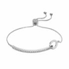 Brilliance Together Forever Bolo Bracelet With Swarovski Crystals, Women's, Size: 7, White