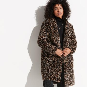 K/lab Leopard Faux-fur Coat, Women's, Size: Small, Clrs