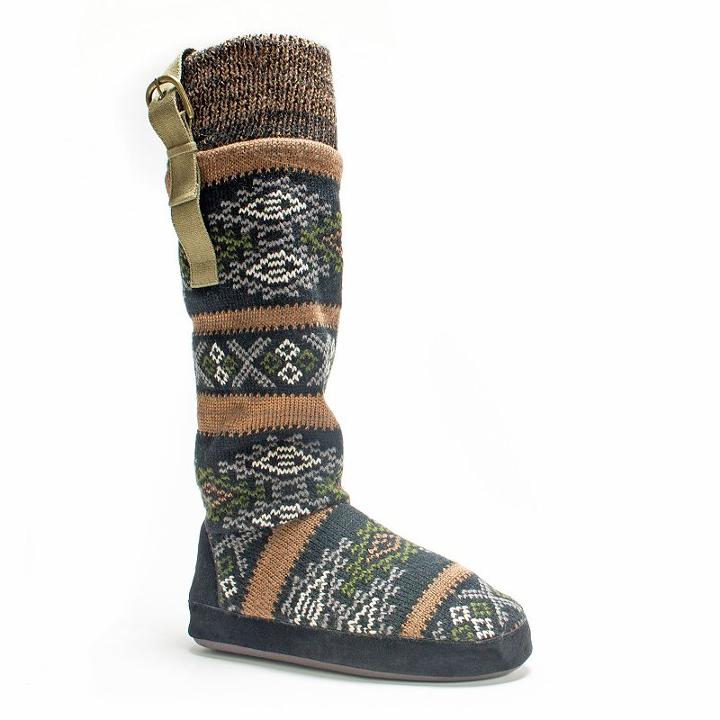 Muk Luks Women's Angela Boot Slippers, Size: Xl, Brown Oth