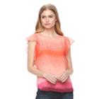 Women's Apt. 9&reg; Ruffle Chiffon Top, Size: Xl, Dark Pink