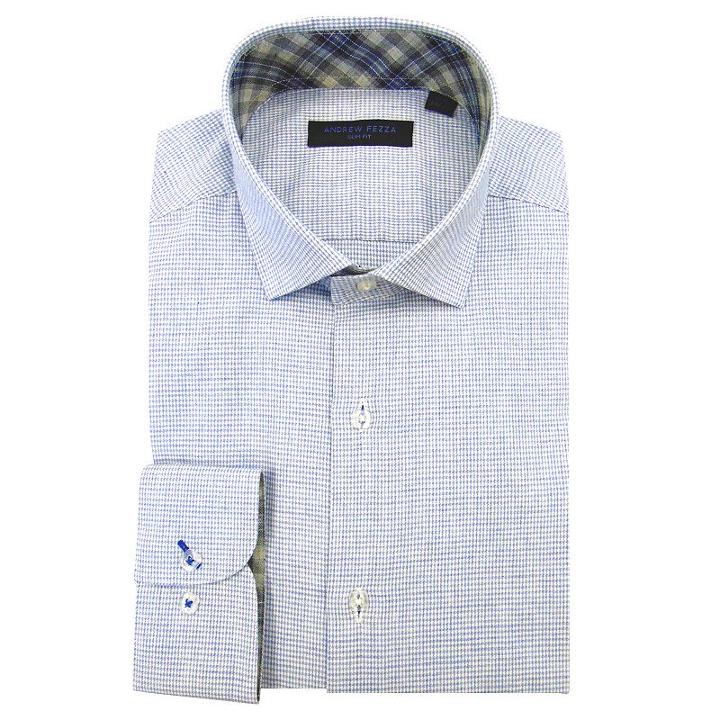 Men's Andrew Fezza Slim-fit Comfort Flex Collar Dress Shirt, Size: 15.5, Dark Blue