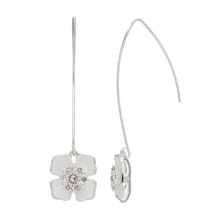 Dana Buchman Poppy Nickel Free Threader Earrings, Women's, White