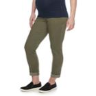 Maternity A:glow Full Belly Panel Twill Skinny Capris, Women's, Size: 14-mat, Green