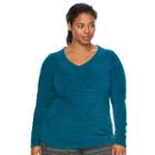 Plus Size Tek Gear&reg; Microfleece Sweatshirt, Women's, Size: 2xl, Med Blue