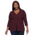 Plus Size Croft & Barrow&reg; Textured Swing Cardigan, Women's, Size: 2xl, Brt Blue