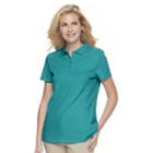 Women's Croft & Barrow&reg; Classic Solid Polo, Size: Medium, Turquoise/blue (turq/aqua)