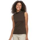 Women's Croft & Barrow&reg; Mockneck Sleeveless Top, Size: Xl, Dark Brown