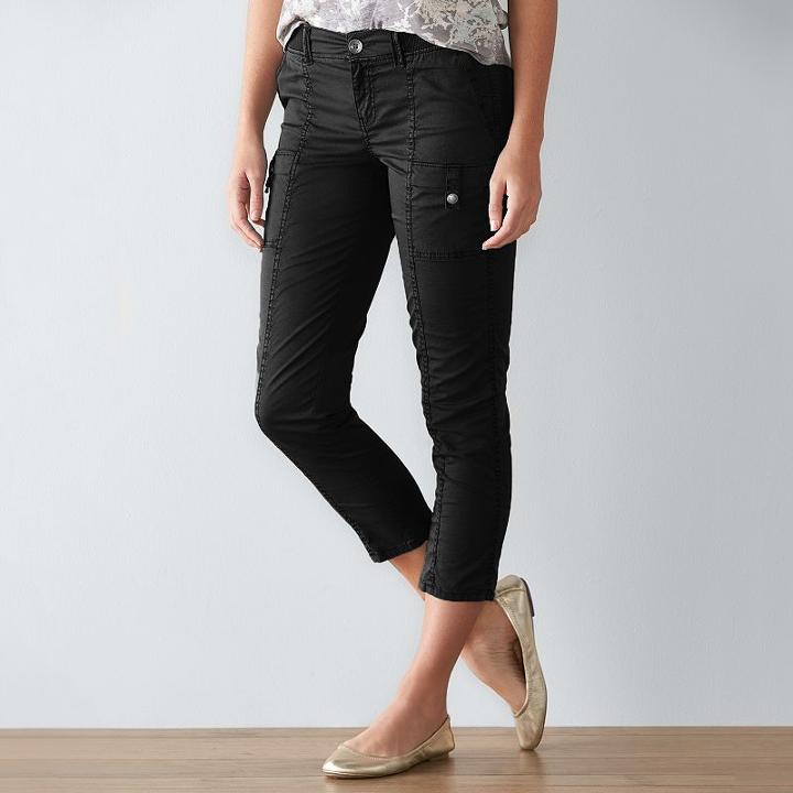 Women's Sonoma Goods For Life™ Comfort Waist Capris, Size: 10, Black