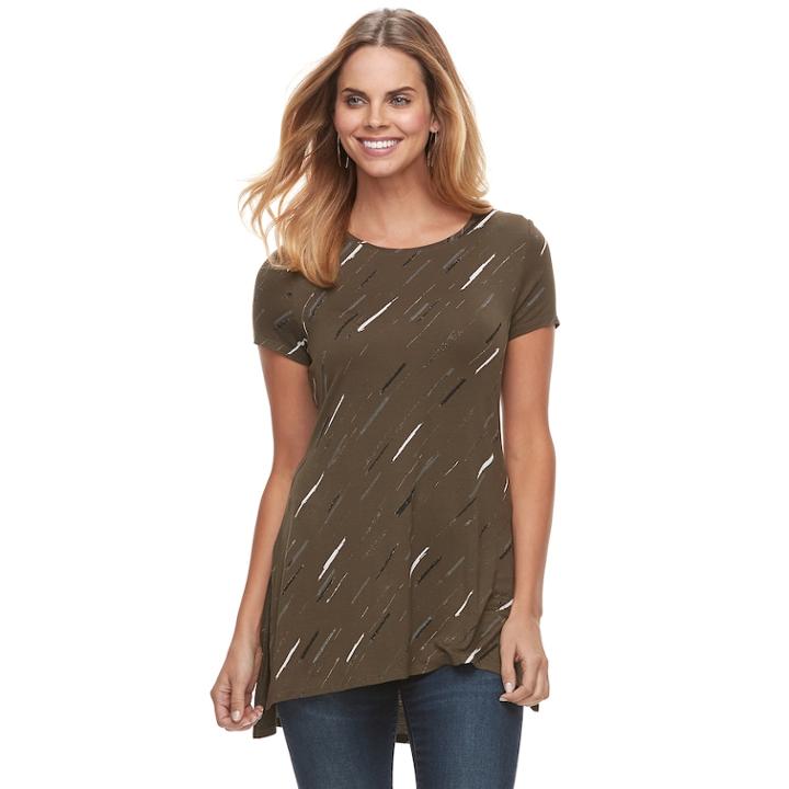 Women's Apt. 9&reg; Step Hem Tunic, Size: Xs, Dark Green
