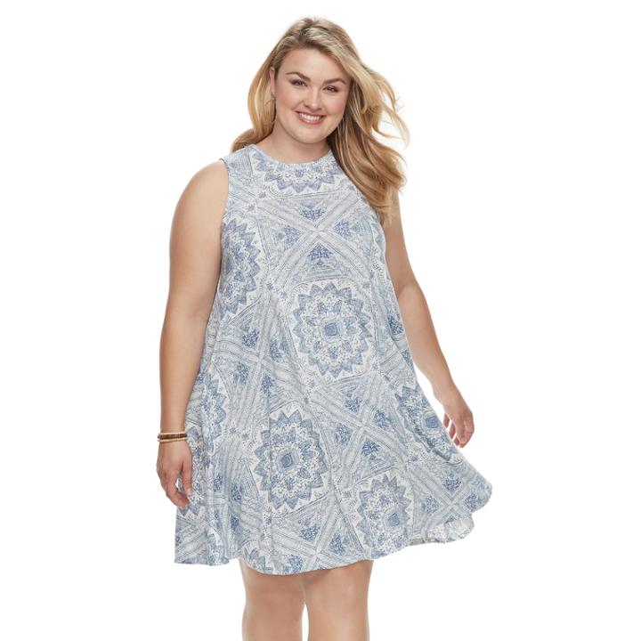 Plus Size Sonoma Goods For Life&trade; High Neck Swing Dress, Women's, Size: 1xl, Med Blue