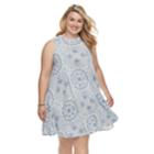 Plus Size Sonoma Goods For Life&trade; High Neck Swing Dress, Women's, Size: 1xl, Med Blue