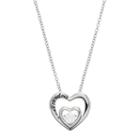 Silver Plated Cubic Zirconia Grandma Heart Pendant Necklace, Women's, Size: 18, White