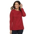 Women's Croft & Barrow&reg; Crewneck Sweatshirt, Size: Xxl, Med Red