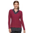 Women's Croft & Barrow&reg; 2-fer Sweater, Size: Large, Pink