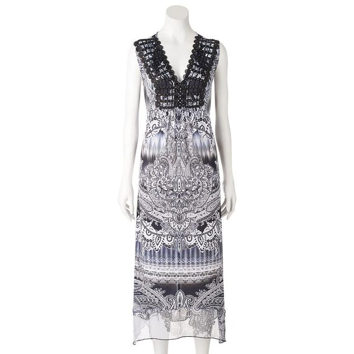 Women's World Unity Embellished Crochet Maxi Dress, Size: Small, Oxford
