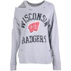 Women's Wisconsin Badgers Distressed Sweatshirt, Size: Xl, Grey