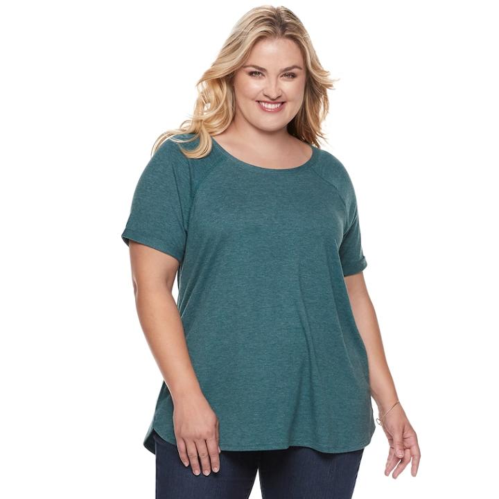 Plus Size Sonoma Goods For Life™ Supersoft Short Sleeve Top, Women's, Size: 1xl, Dark Blue